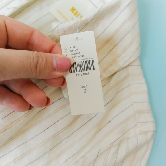 NEW Maeve Anthropologie The Colette Wrap Jumpsuit Striped Linen Womens 0 - Picture 4 of 11